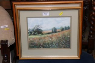 Pat Kirby, pastel study of a poppy field and Ola H