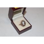 A 9ct gold shell cameo ring, ring size M/N, approx