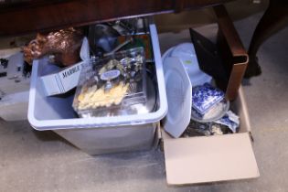 Two boxes of various china and kitchenalia