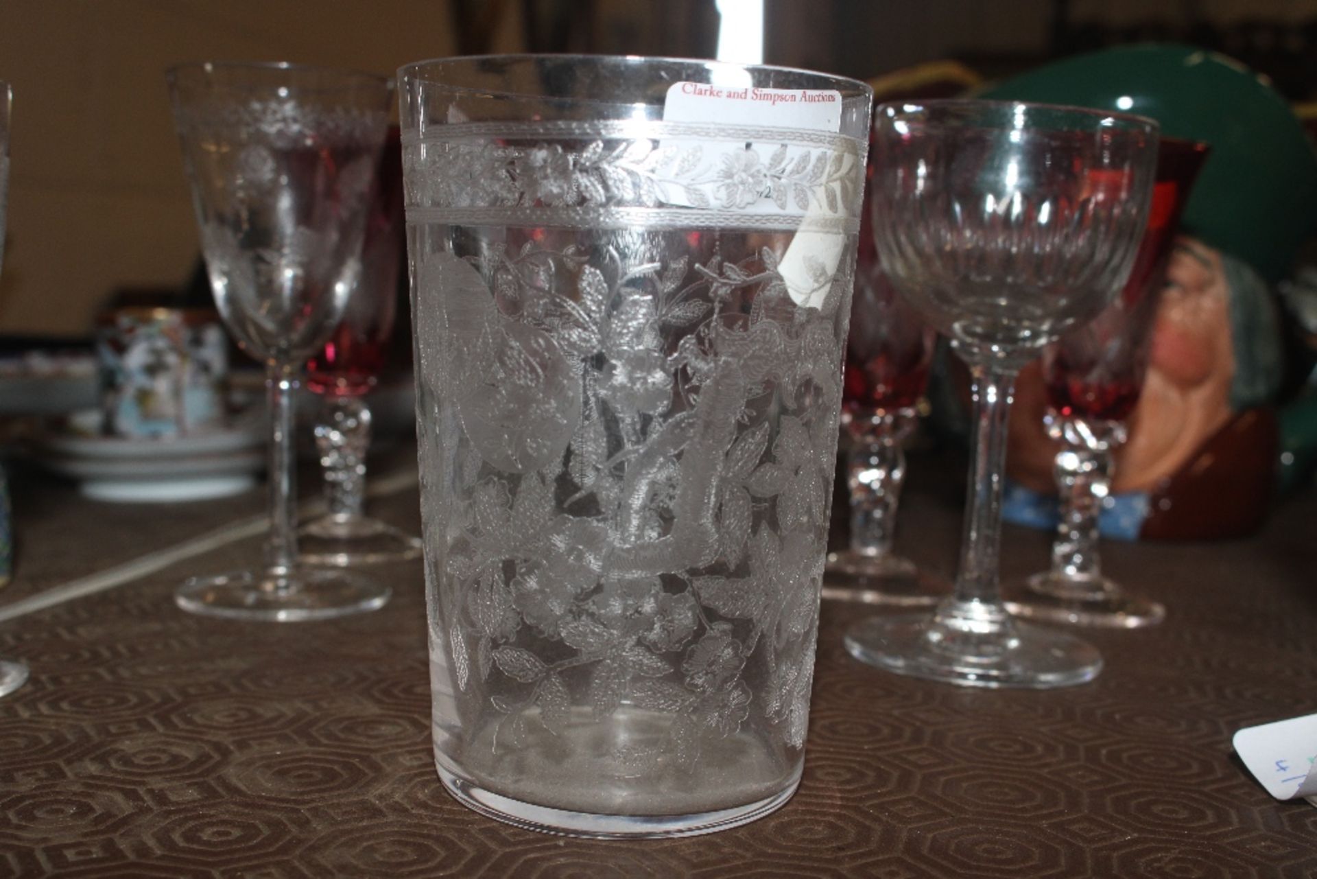Five ruby tinted sherry glasses and various other - Image 6 of 12