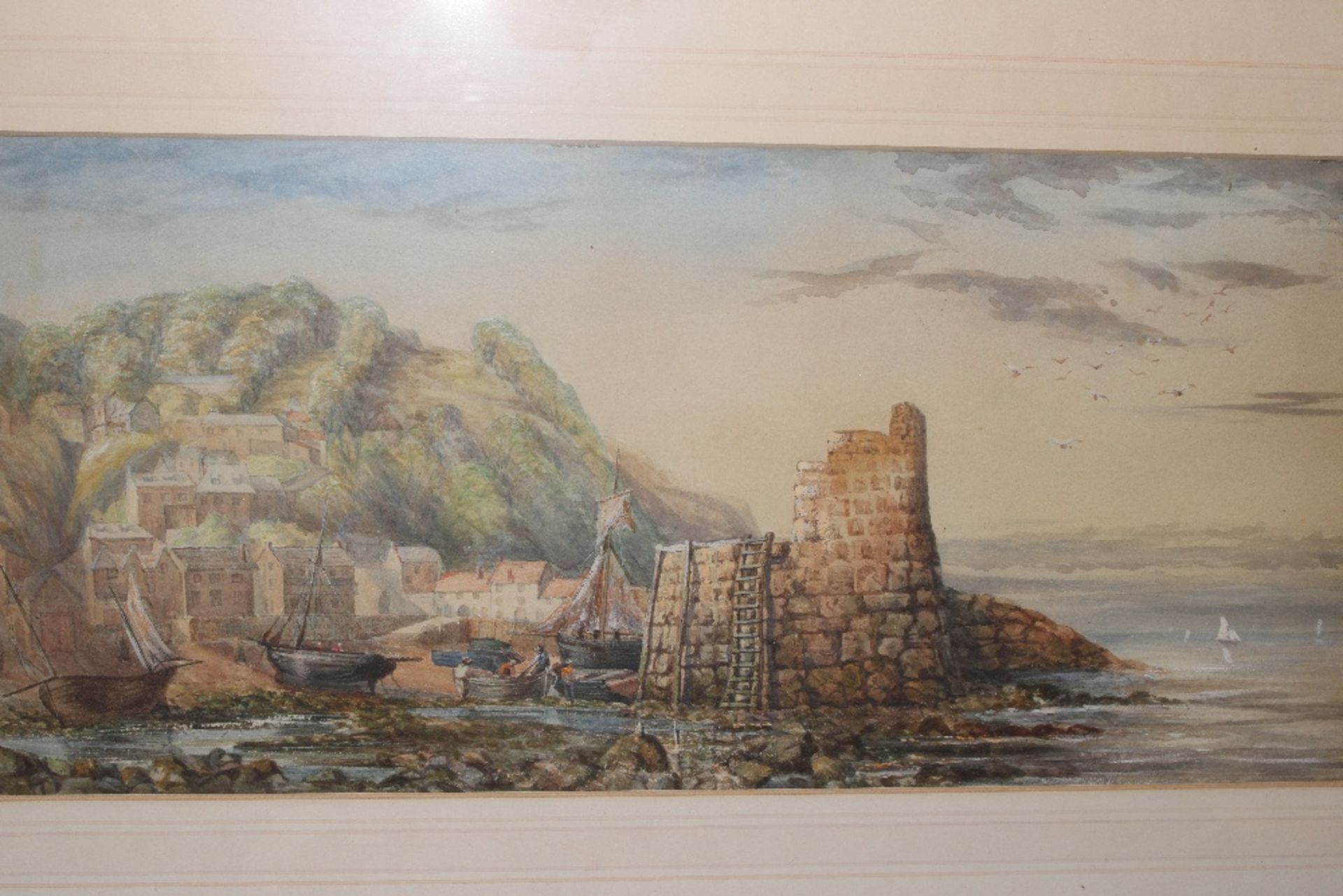 19th Century school, watercolour study of coastal - Image 2 of 4
