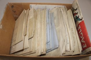 A box of 18th and 19th Century Title Deeds, some r