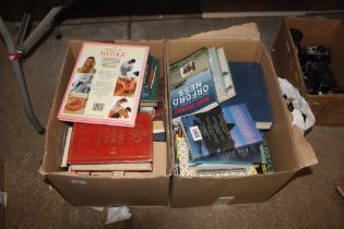 Two boxes of miscellaneous books