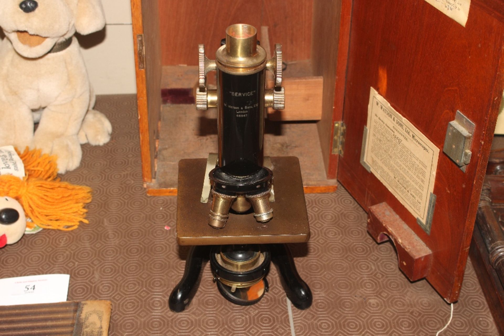 A cased microscope by Watson - Image 3 of 11