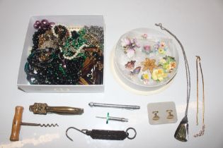 Two boxes containing floral encrusted and other br