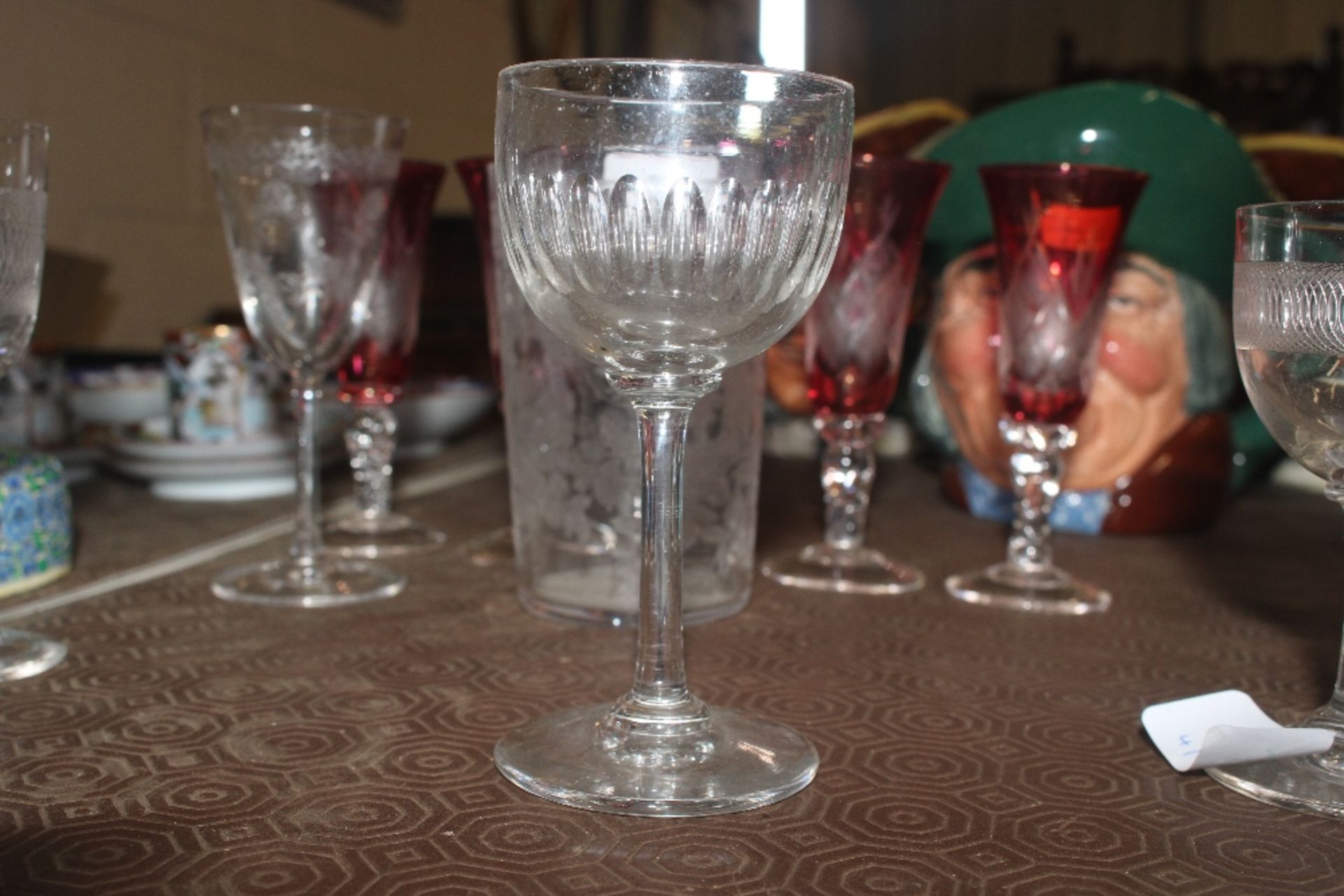 Five ruby tinted sherry glasses and various other - Image 7 of 12