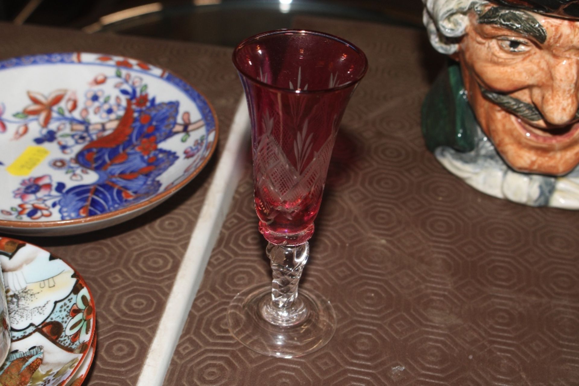 Five ruby tinted sherry glasses and various other - Image 2 of 12