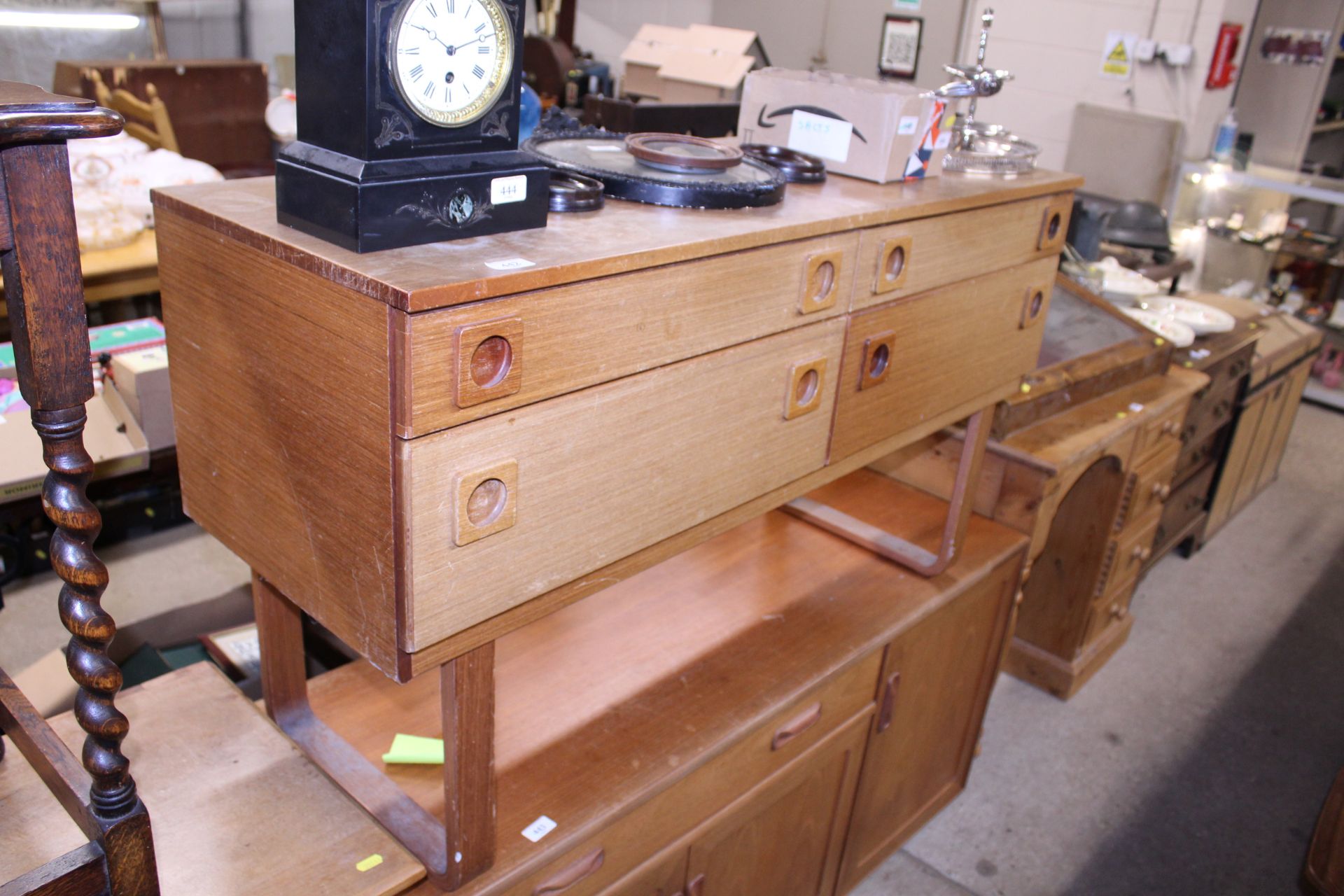 A teak G-plan style chest of four drawers