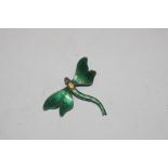 A Sterling silver and enamel decorated dragonfly b