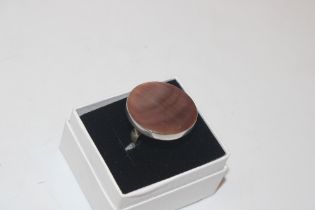 A large Sterling silver and mother of pearl statem