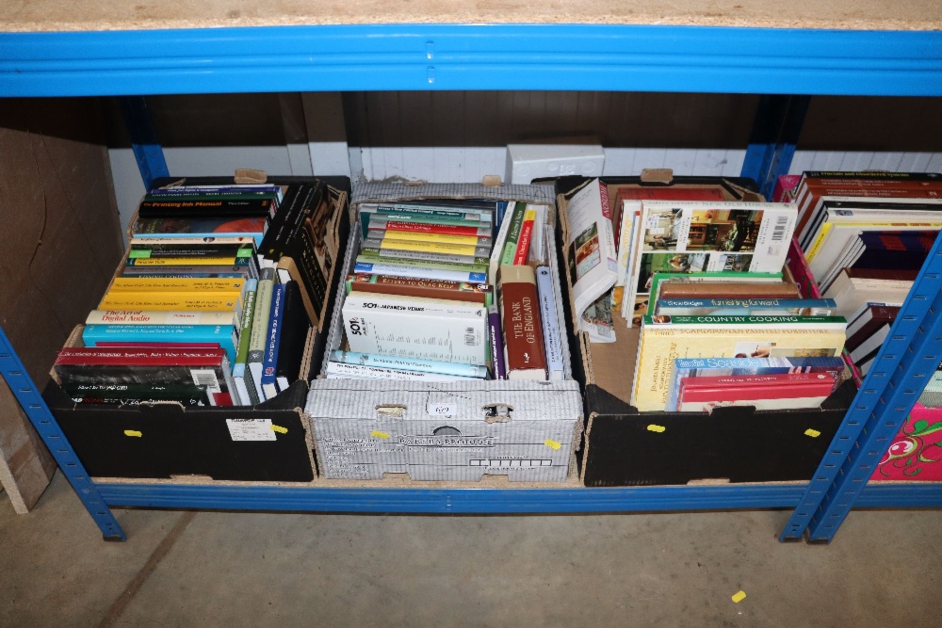 Three boxes of various books