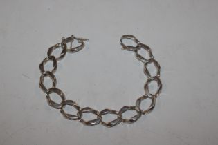 A Sterling silver large chain link bracelet, appro