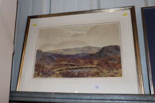 A Victorian watercolour, unsigned of a moorland sc