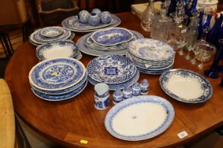 A quantity of various Victorian and later blue and