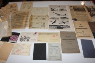 A collection of WWII German ephemera and stamps