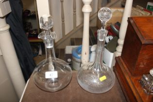 Two glass decanters