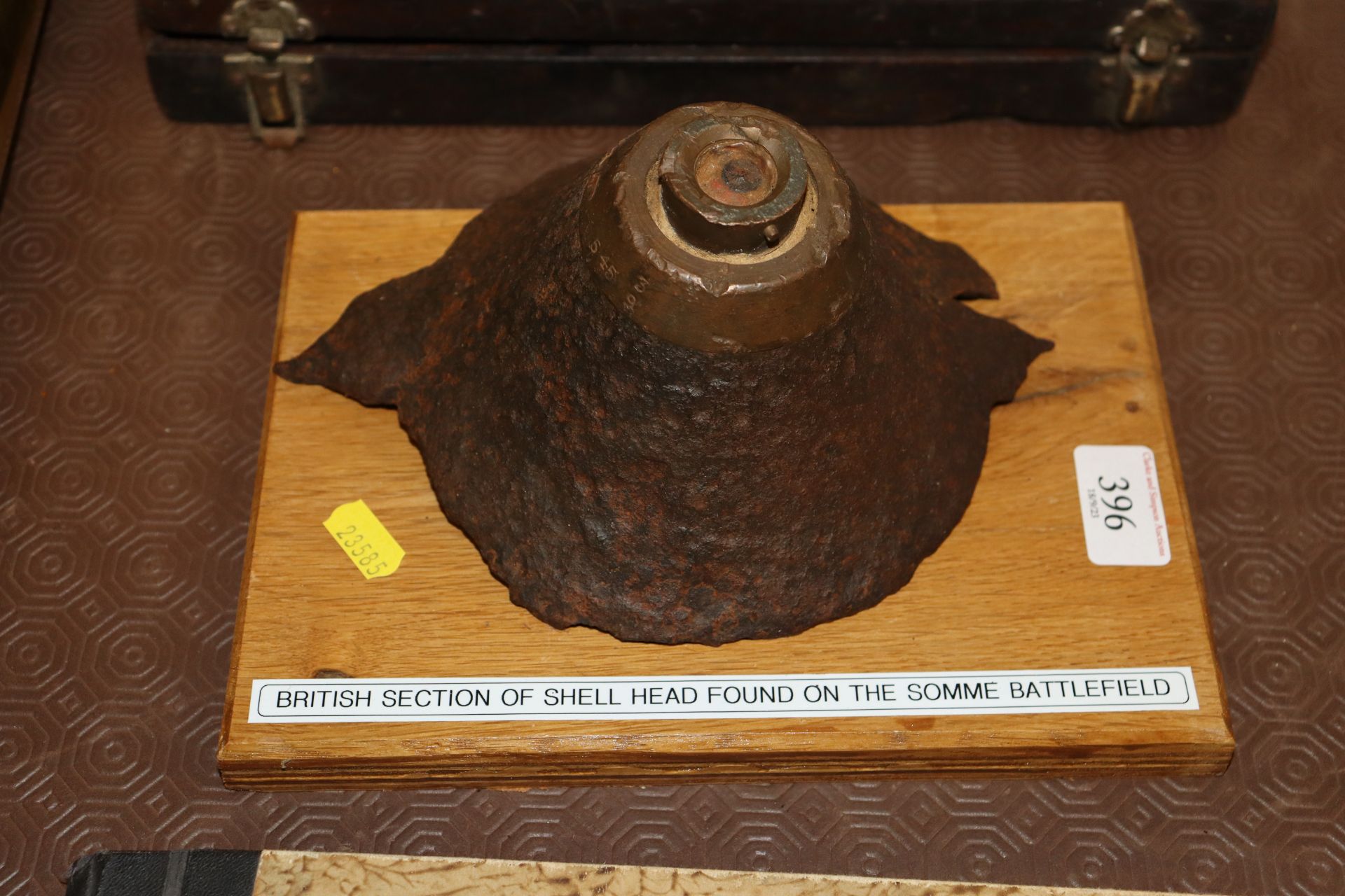 A British section of shell head found on the Somme