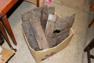 A quantity of various oak carvings etc.