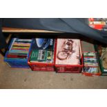 Three boxes of various car and motorbike manuals a