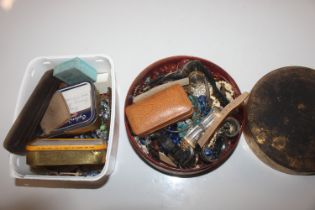 A box containing various costume jewellery; wrist