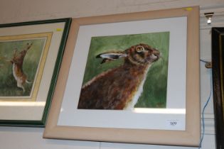 John Ryan, acrylic study of a hare