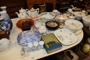 A collection of various tea and dinnerware; a plat