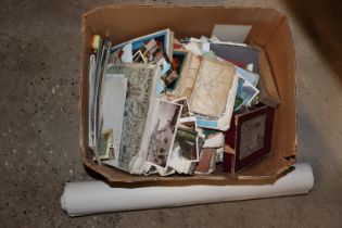 A box of miscellaneous ephemera, including post-ca