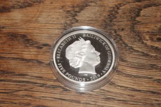 A Guernsey £5 coin 2019, "Stand Calm and Firm Unit