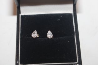 A pair of 9ct white gold and Cubic Zirconia set ea