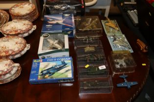 A quantity of model aircraft, tanks etc.