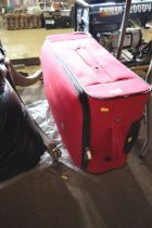 A red travel case