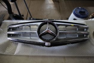 A Mercedes Benz front grill