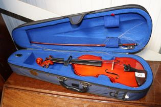 A Stentor student Violin and bow in fitted carry c