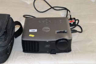 A Dell DLP projector and screen