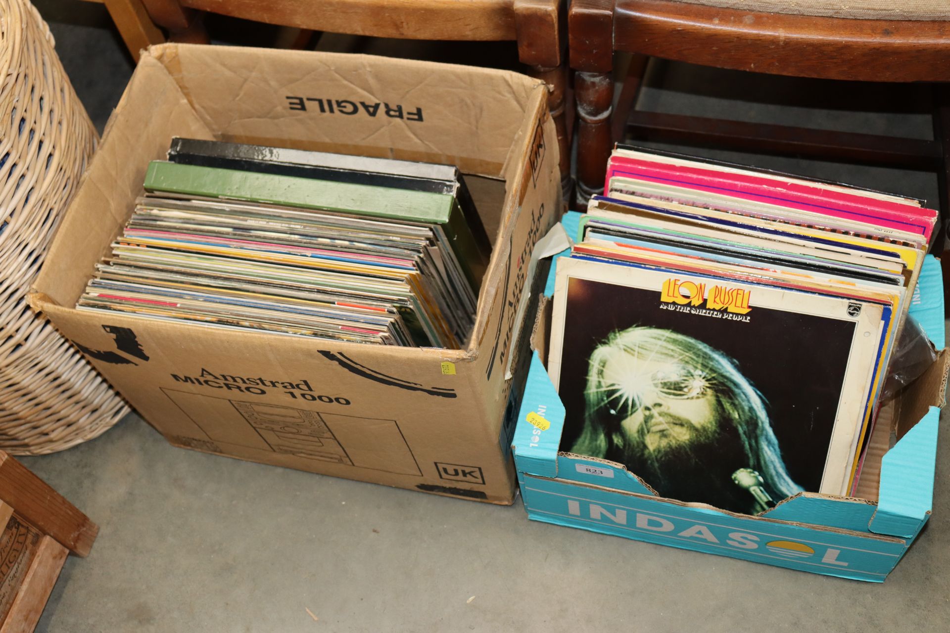 Two boxes of LP's