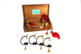 A vintage boxed set of table croquet