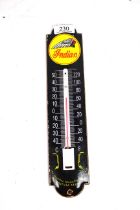An enamel garage advertising thermometer for India