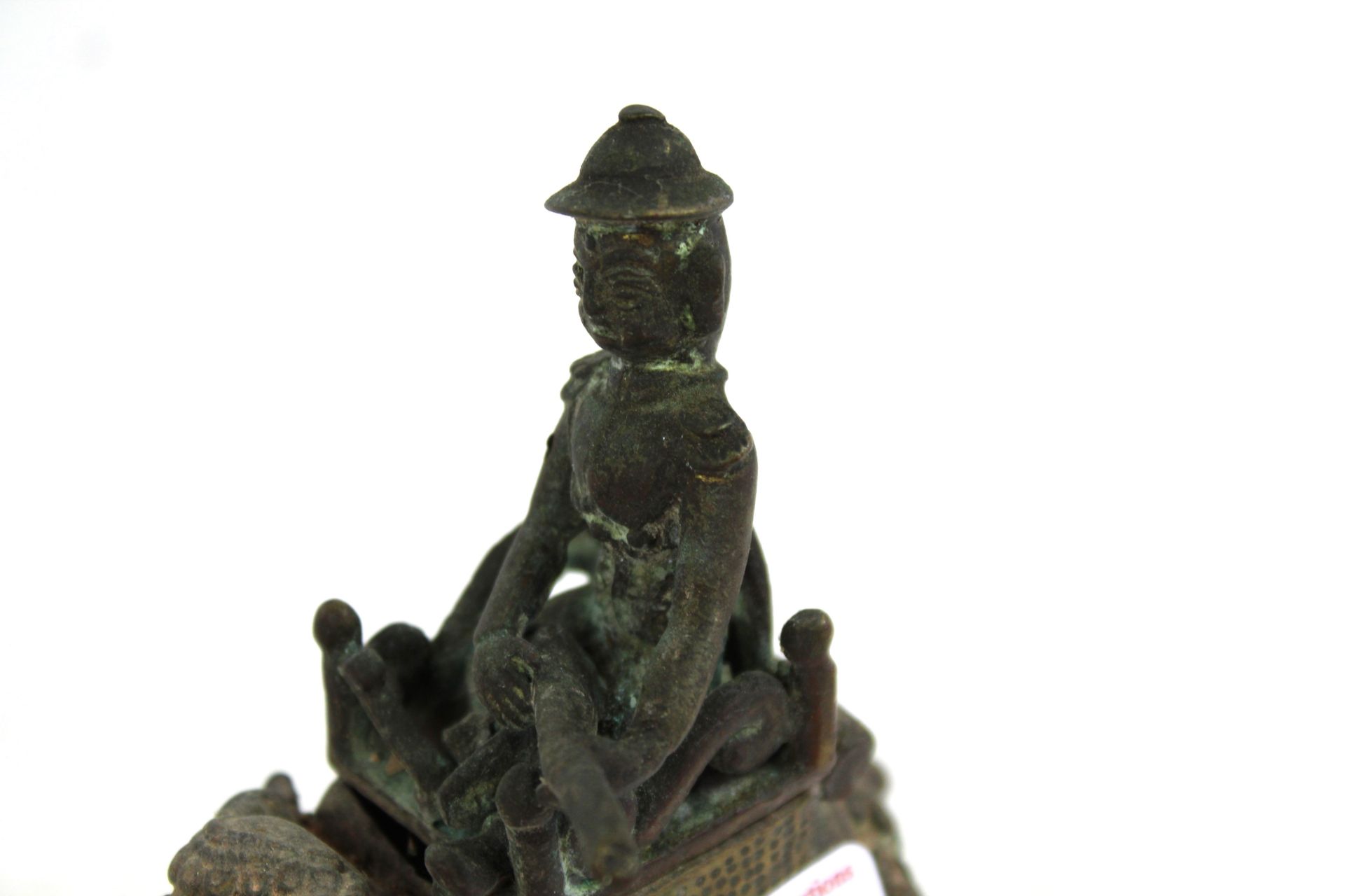 An Indian brass incense burner in the form of a fi - Image 2 of 11
