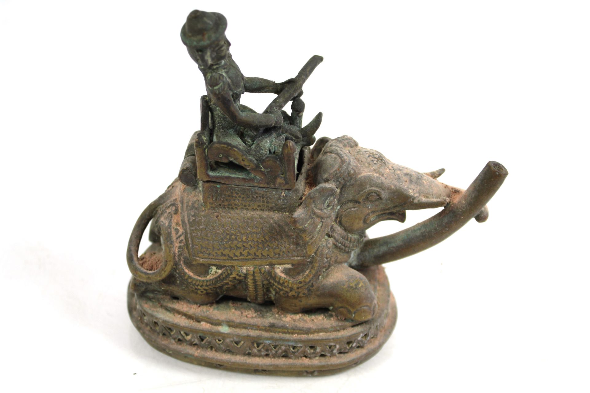 An Indian brass incense burner in the form of a fi - Image 6 of 11