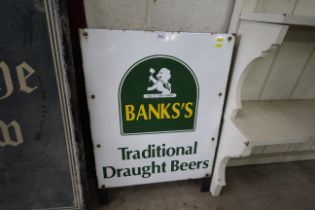 An enamel "Banks's Beer" advertising sign, approx.
