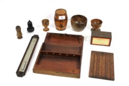 A collection of various Treen including a Georgian