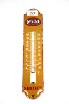 An enamel garage advertising thermometer for Castr