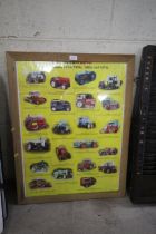 A framed and glazed Guide of Tractors of the 1950'