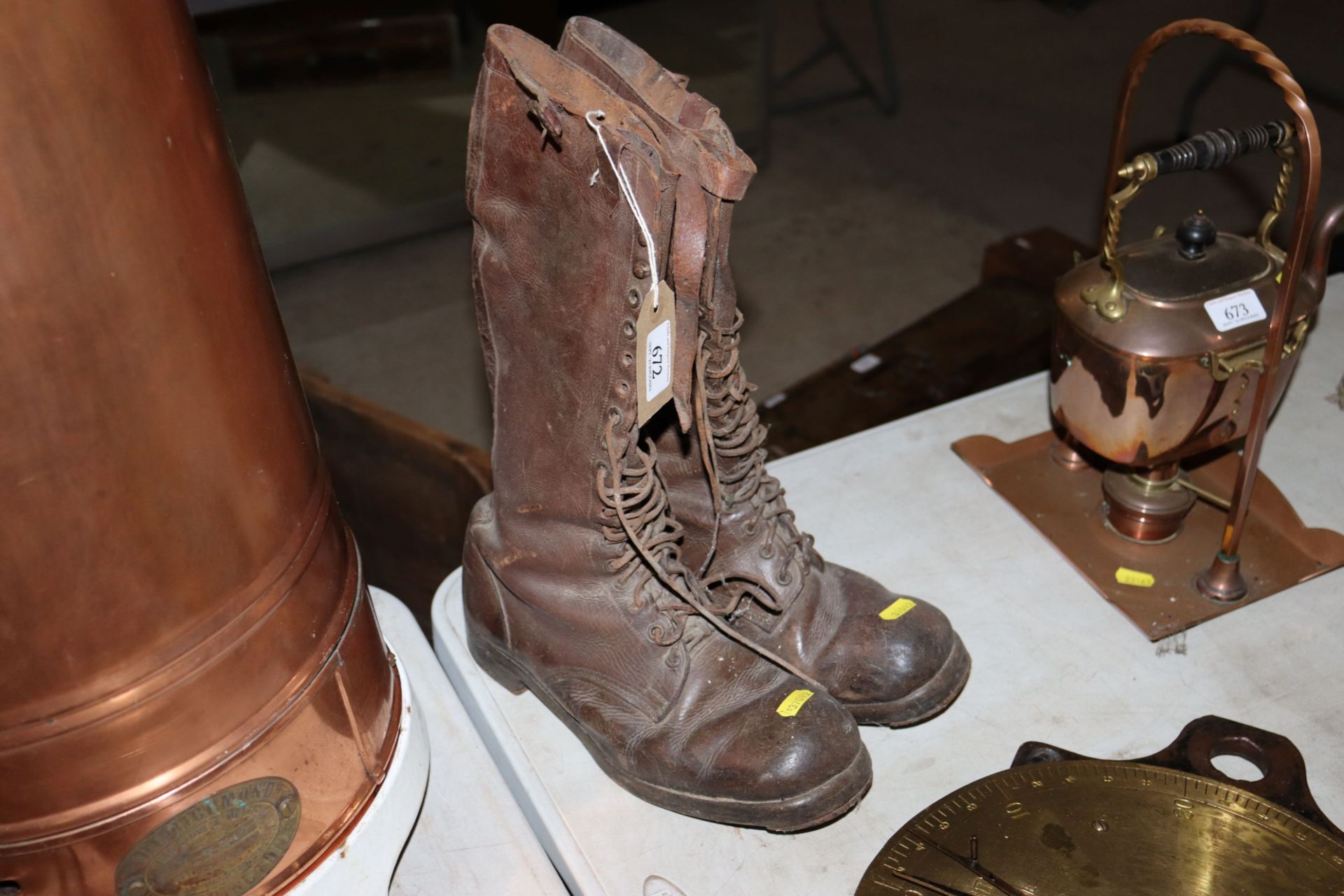 A pair of vintage workman's boots