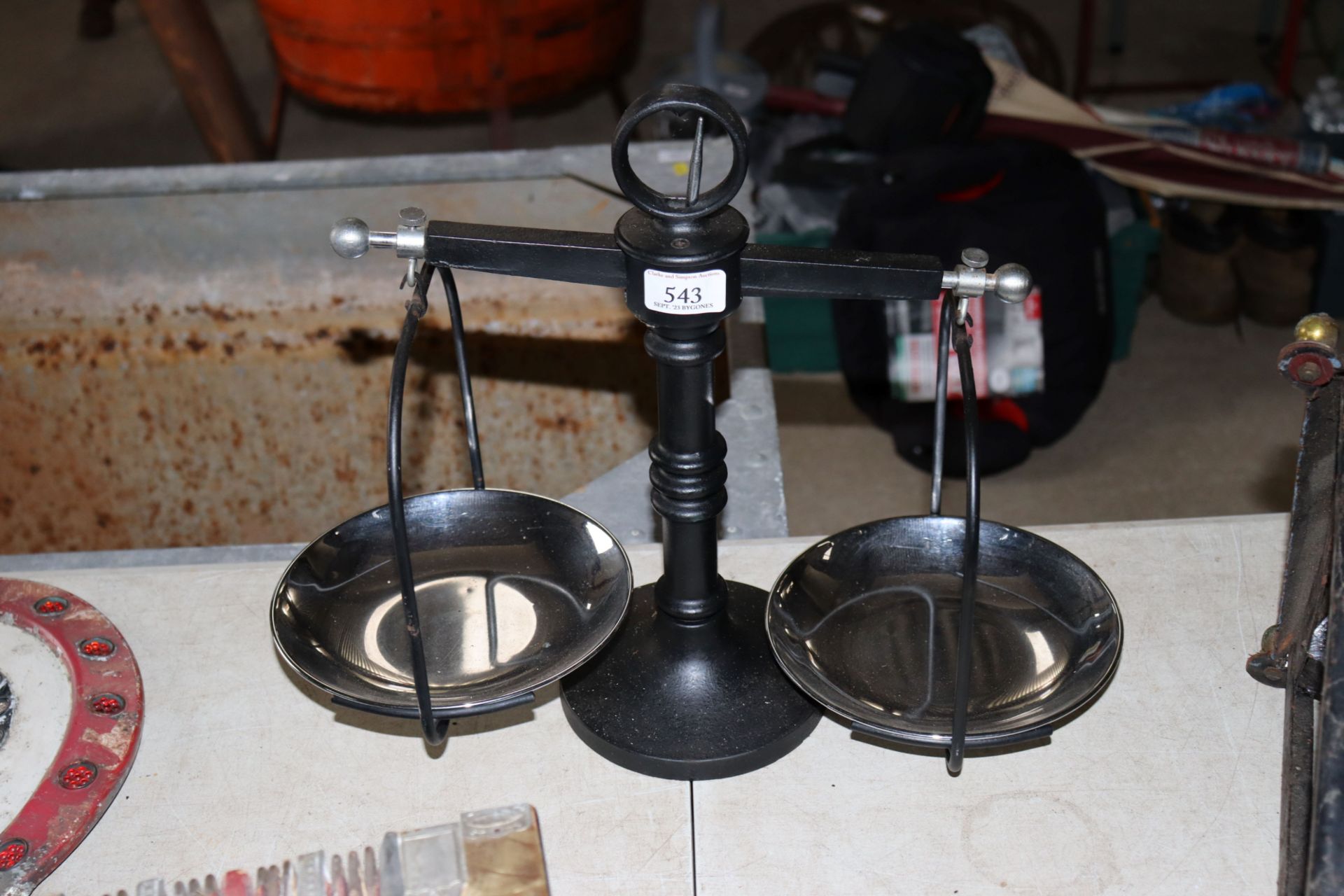 A pair of modern balance scales