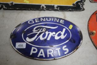 An oval enamel advertising sign for "Ford", approx