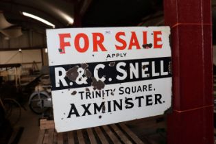 A double sided enamel Estate Agents For Sale sign