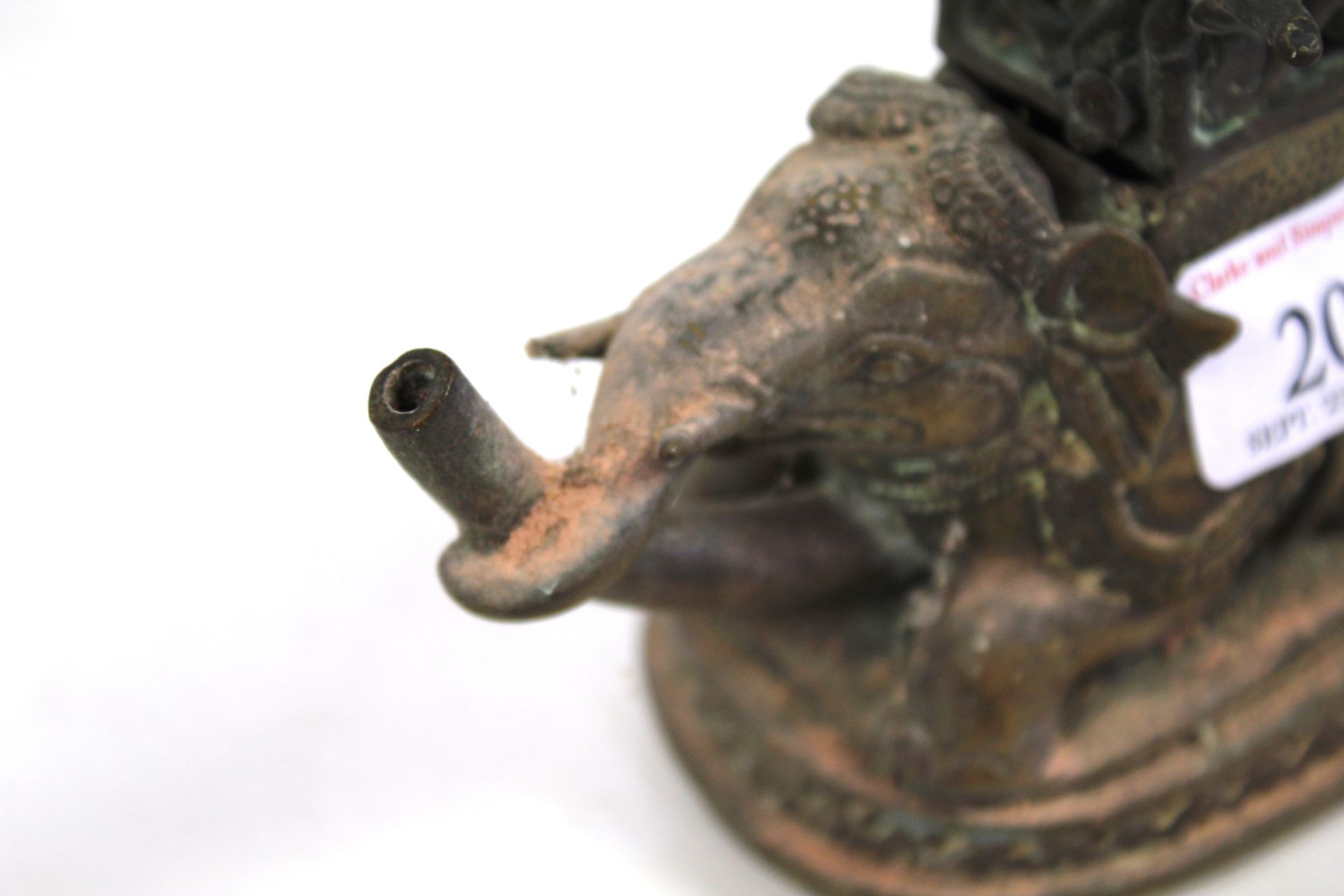 An Indian brass incense burner in the form of a fi - Image 4 of 11