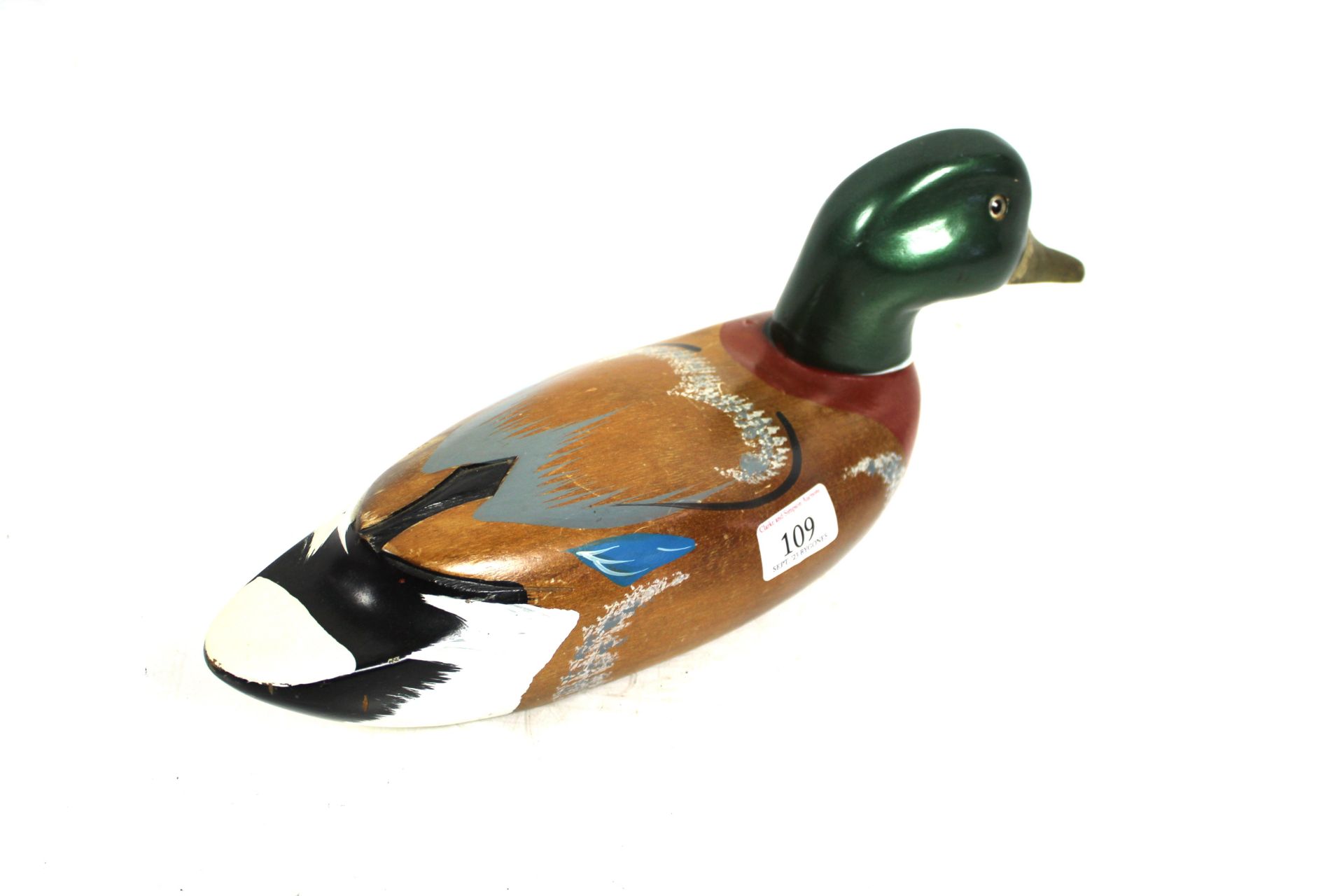 A large wooden decoy duck - Image 2 of 7