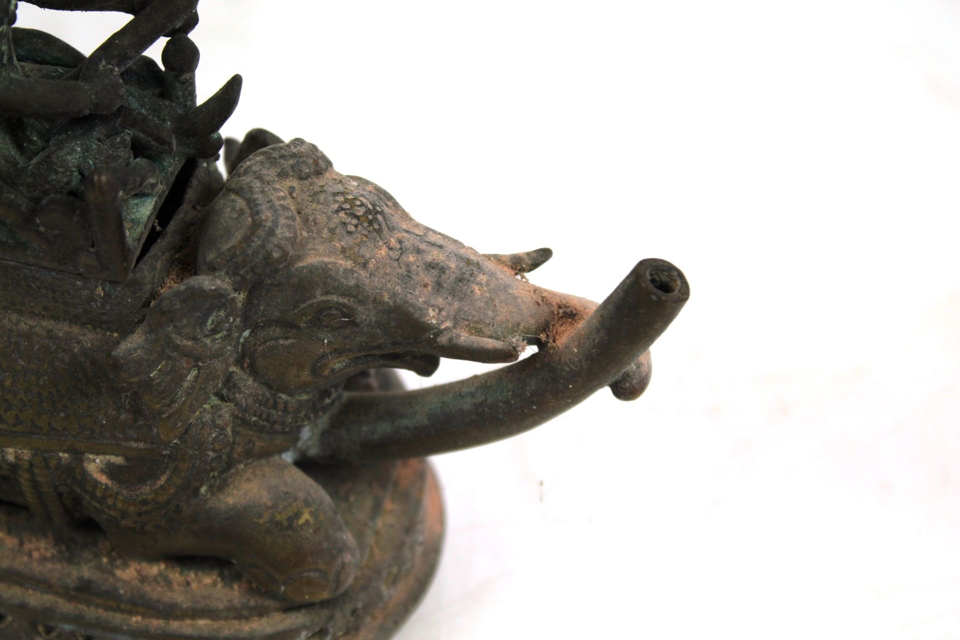 An Indian brass incense burner in the form of a fi - Image 8 of 11